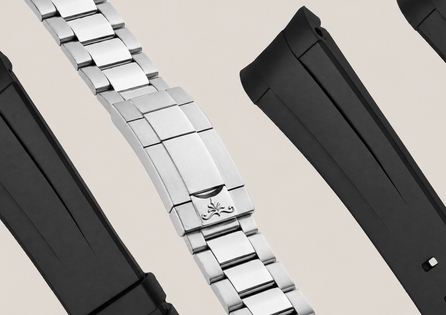 Oyster, Jubilee and rubber strap options for SOREN watches