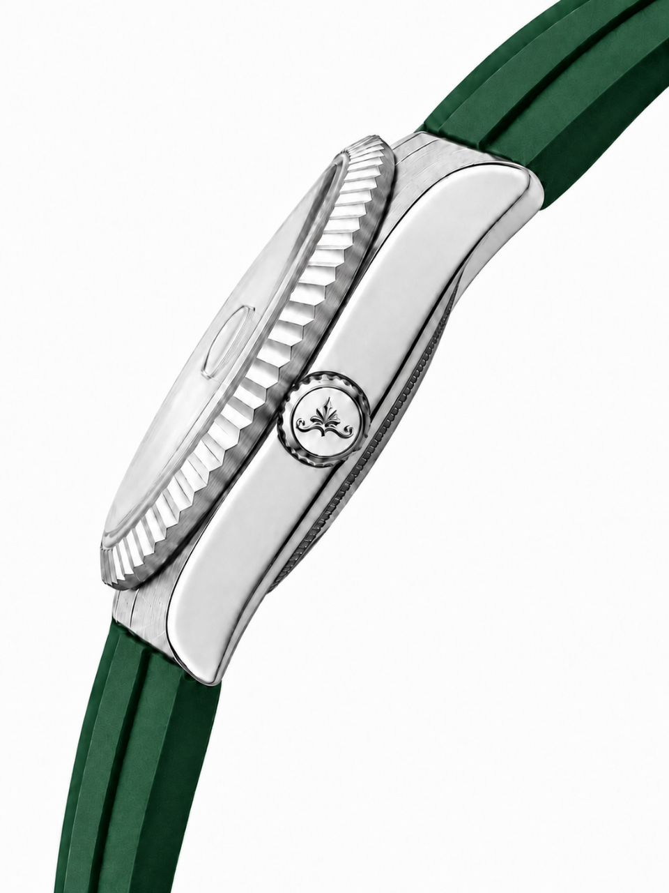 Soren Momentis side view — 40mm case profile, 316L stainless steel
