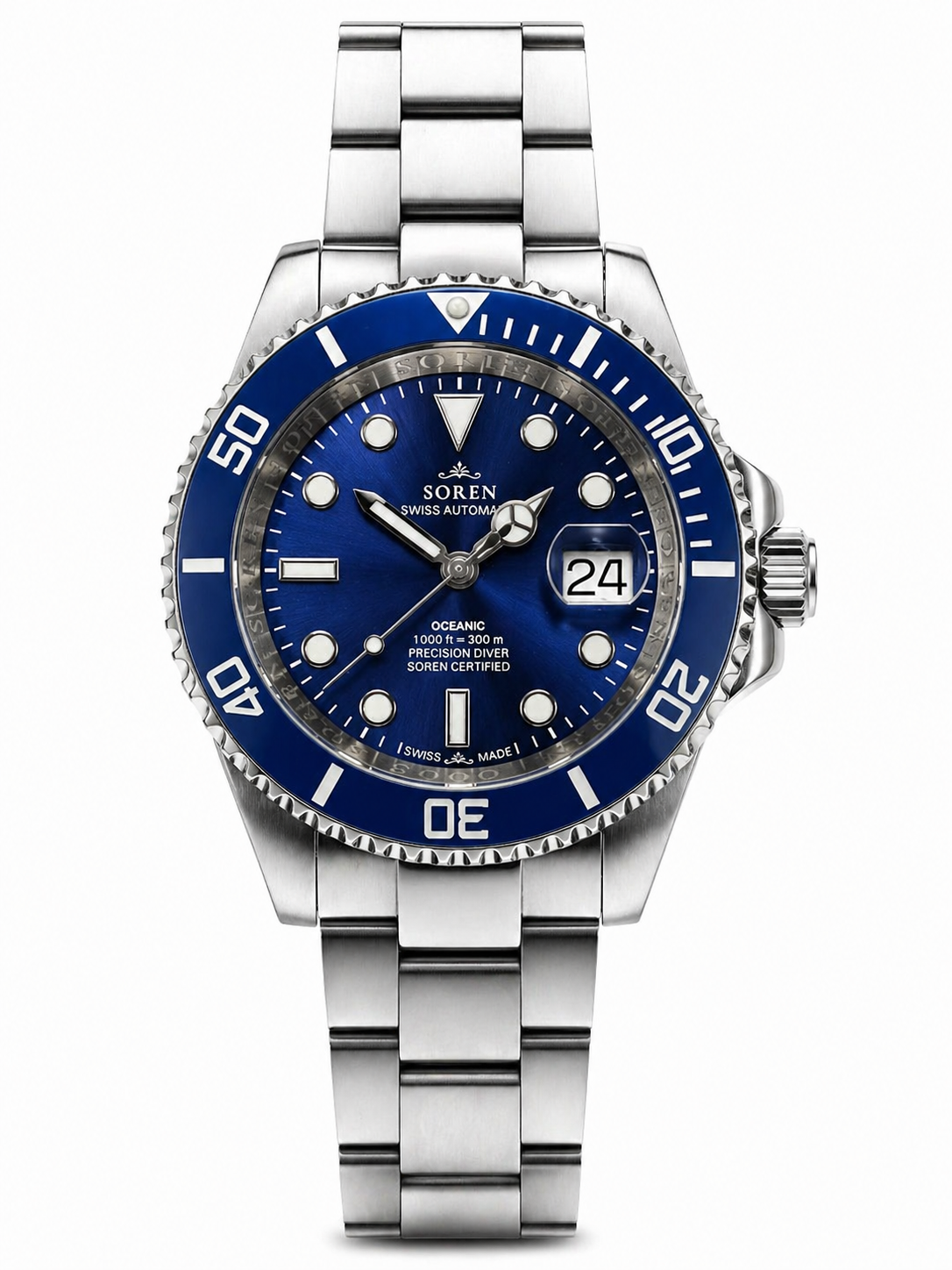 Oceanic All Blue Swiss Made Watch — Oyster Bracelet | Soren